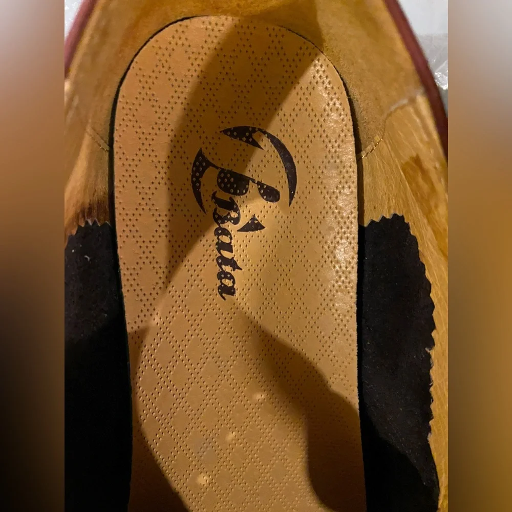 Beta Leather Derbys Shoes cognac red lace up stitched men's size 9